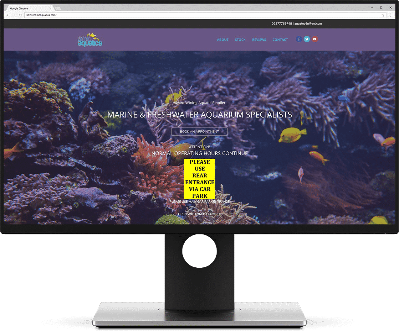 AMC Aquatics - Desktop Web Design