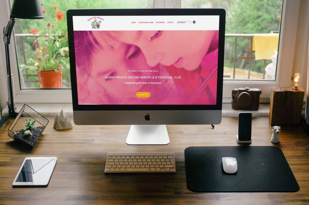 Acorns Day Nursery - Featured Image. Showing Desktop Web Design
